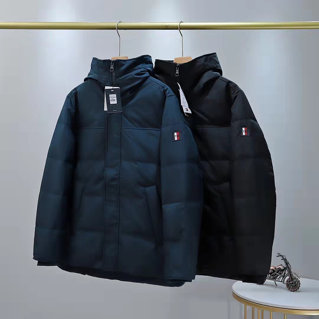 一件代发2021冬季新款潮牌汤米tommy男士连帽休闲保暖防风羽绒服