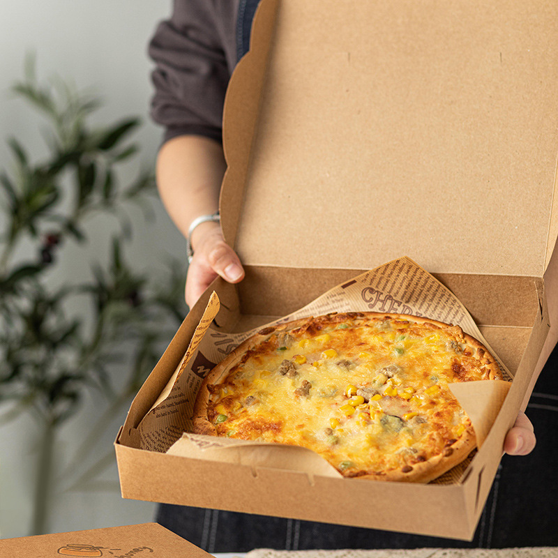 披萨打包盒披萨盒披萨打包盒商用6寸8寸披萨打包盒一次性包装盒批