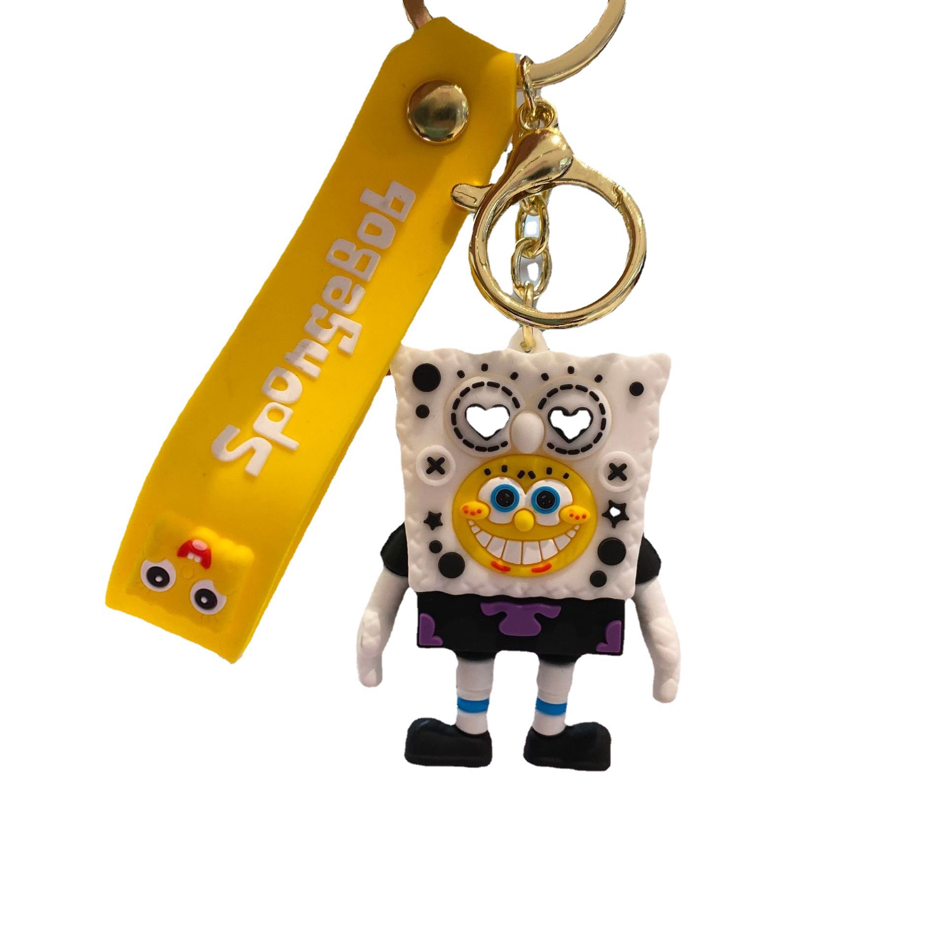 New Cartoon SpongeBob Key Chain Cute Pie Star Doll Car Key Chain Couple Bags Pendant