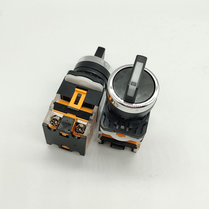 旋钮开关二档三挡自复位自锁位转换选择开关按钮22mm旋钮开关