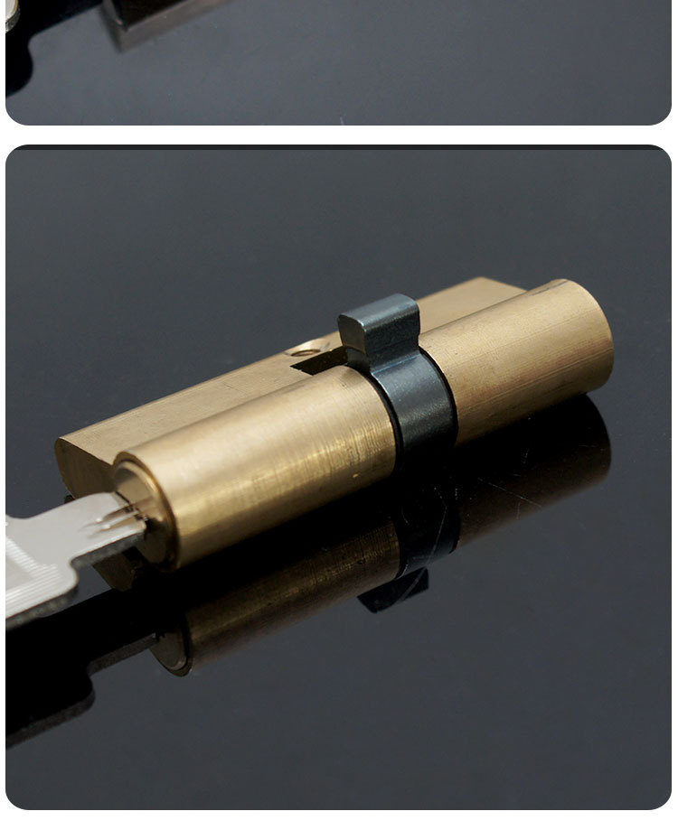 批发双面双开防盗门锁芯 单排弹子进户门全铜锁芯 铁柄纯铜ab锁芯