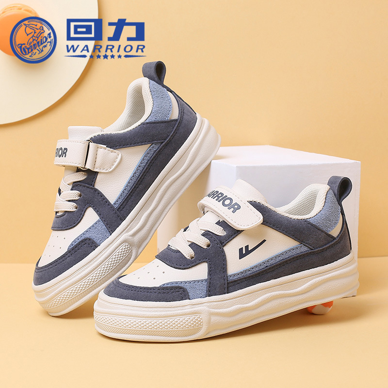 Warrior Children's Shoes Children's Casual Sneakers 2022 Autumn New Trendy Boys' White Shoes Girls' Medium and Large Children's Board Shoes