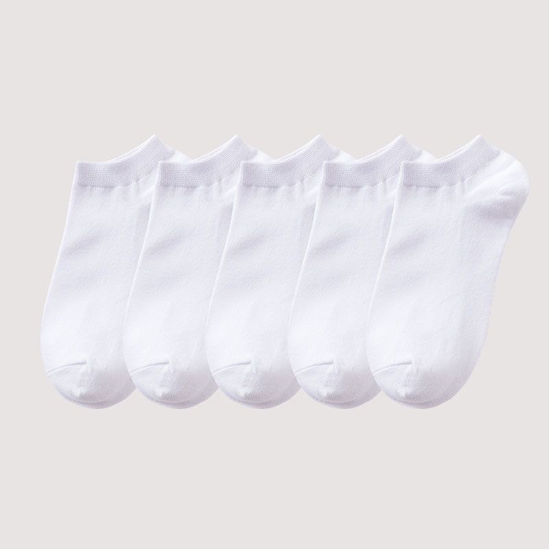 All-Match Black and Gray Zhuji Wholesale Pure Cotton Socks Man's Sports Socks Student Socks Summer Socks White Low Cut Socks
