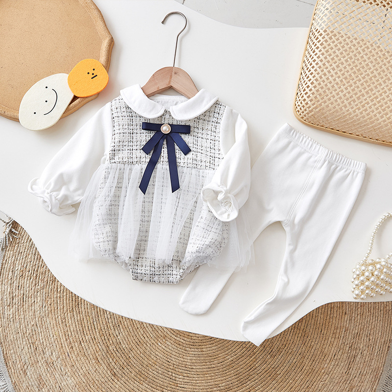 Baby Clothes Autumn Clothes Baby Girl Chanel Princess Romper Spring and Autumn Suit Romper One Month Old Dress Romper