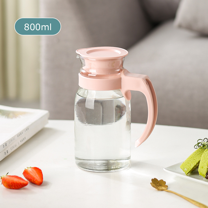 Household Large Capacity Glass Water Pitcher Heat Resistant Cold Water Jug Glass Cup Set Juice Jug Cool Water Pot 0415