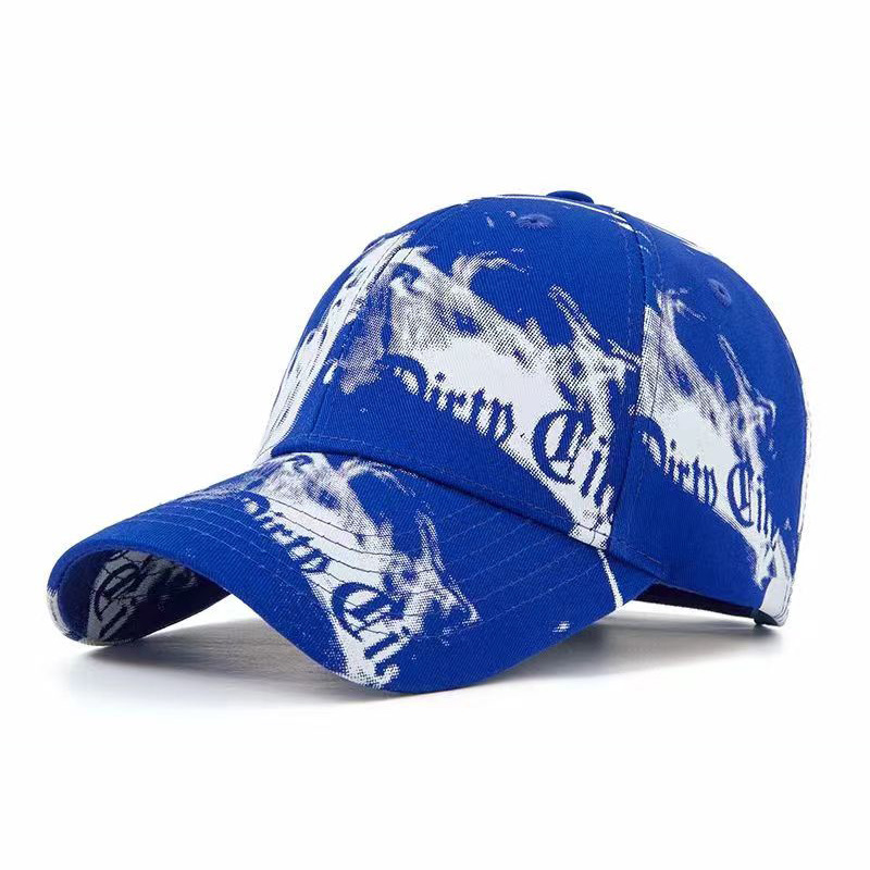 Cross-Border Clouds Graffiti Letter Baseball Cap Korean Style Cotton Casual Fashion Peaked Cap Men's and Women's Outdoor Sun Hat