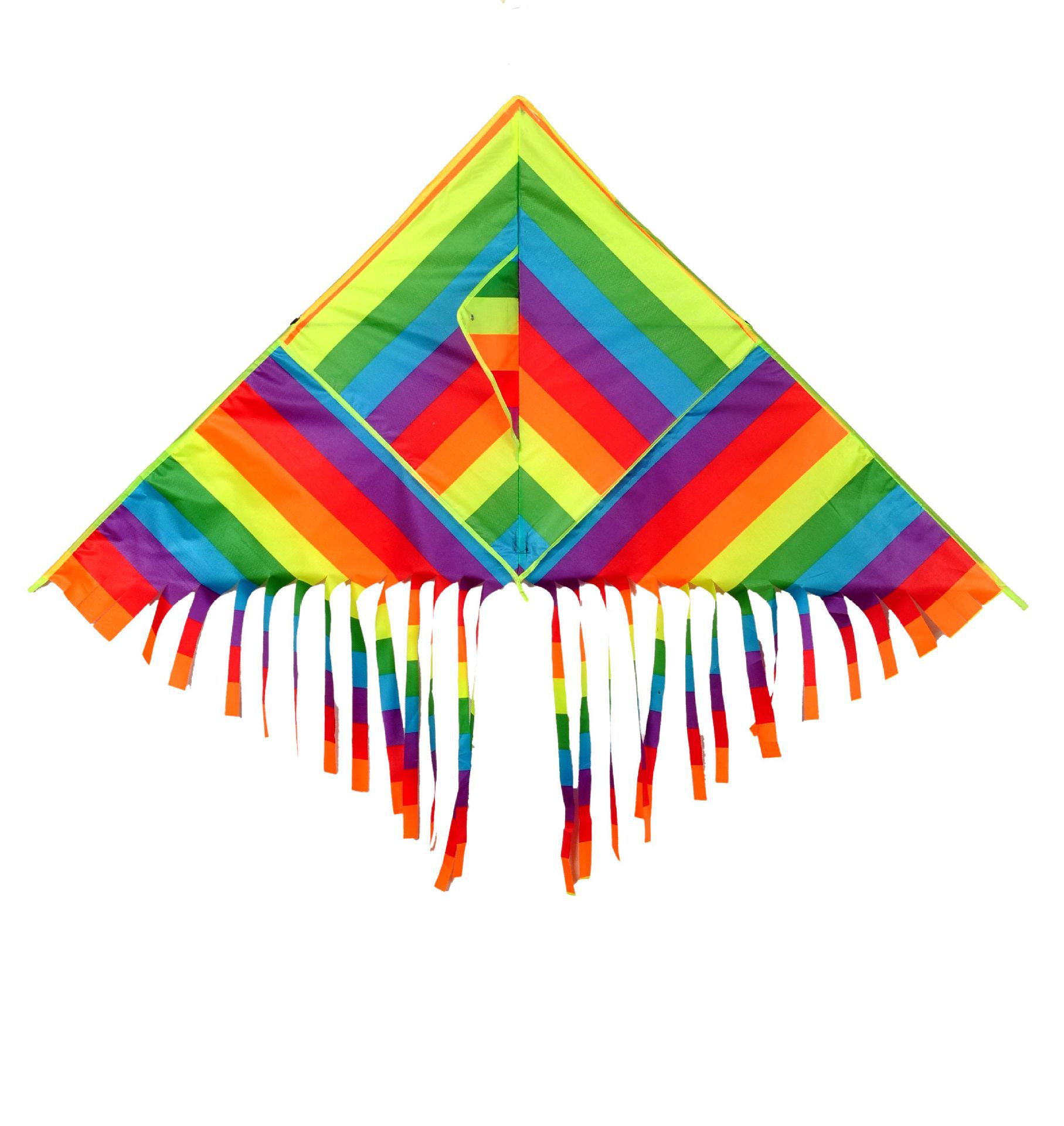 潍坊风筝 菱形格子三角风筝 彩色长尾大风筝 微风易飞户外玩具