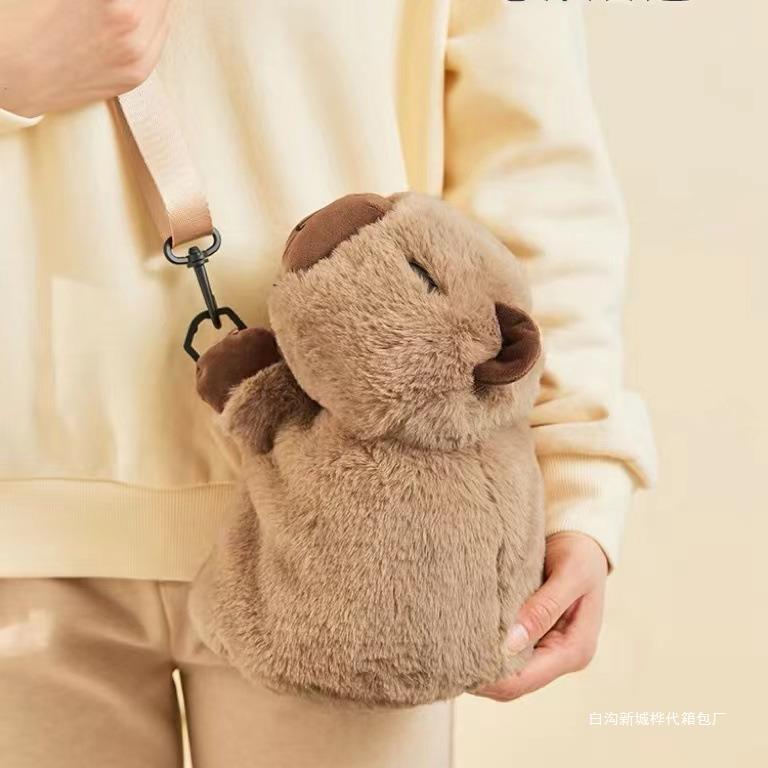 kappabala plush lying bag panda doll messenger bag gift university high school student backpack white soft