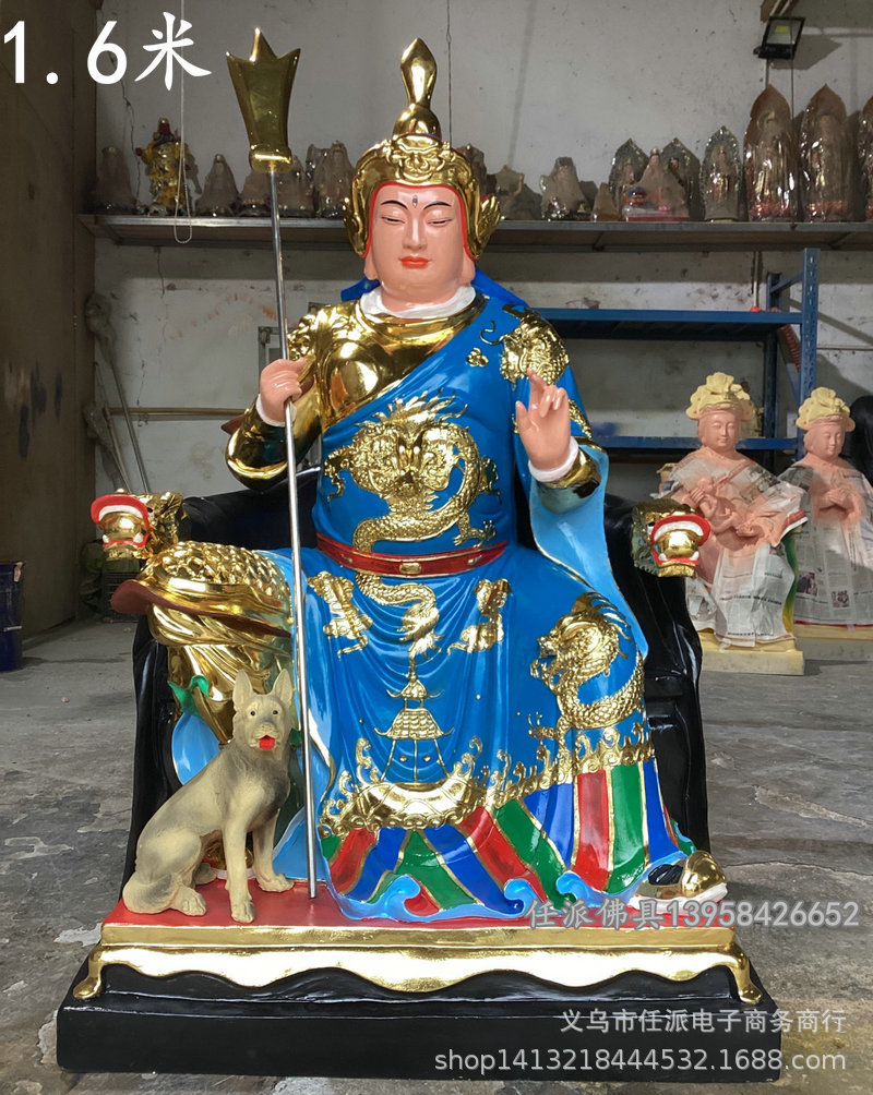 6米佛像厂家批发 二郎真君哮天犬寺庙供奉三只眼-阿里巴巴