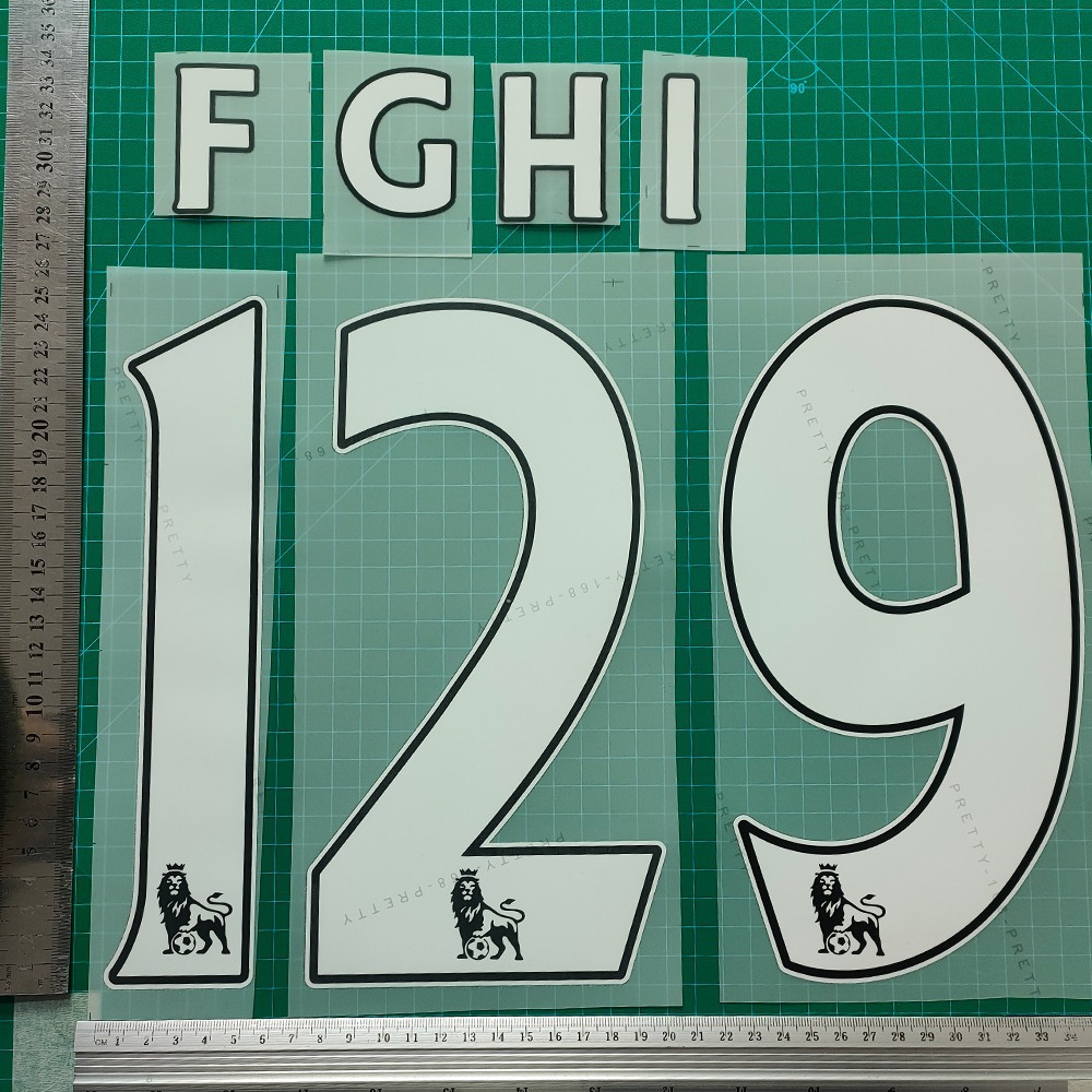 07-17英超白 a 球衣号字母臂章烫画号码热转印贴图球服球衣用品