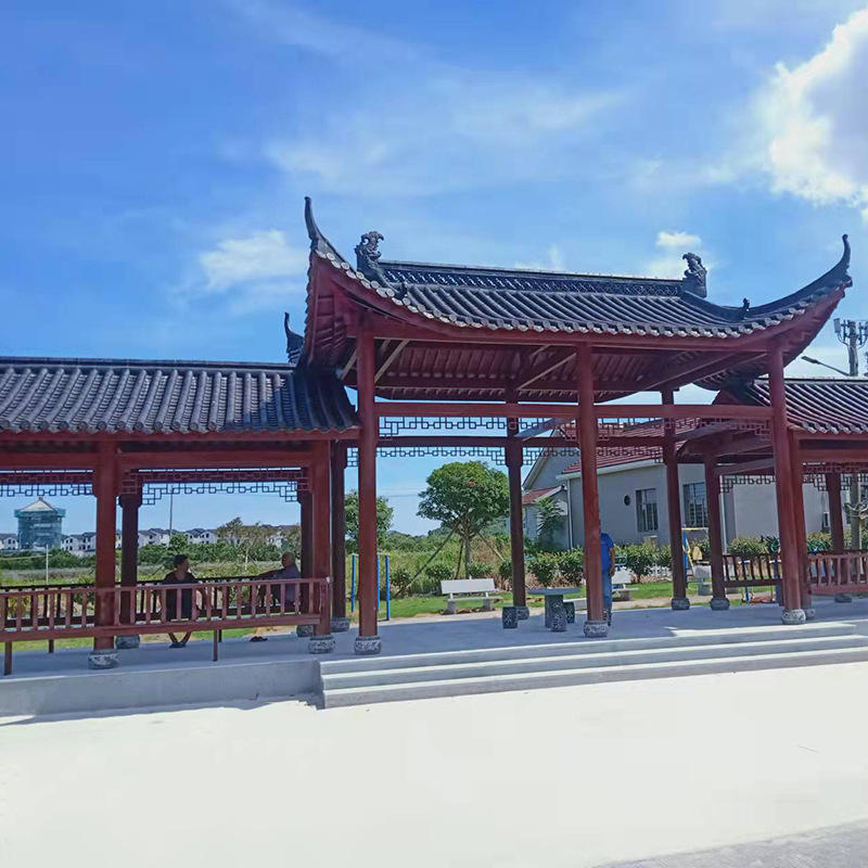 室外庭院实木碳化防腐木别墅古建水榭亭户外景观凉亭长廊花园亭子