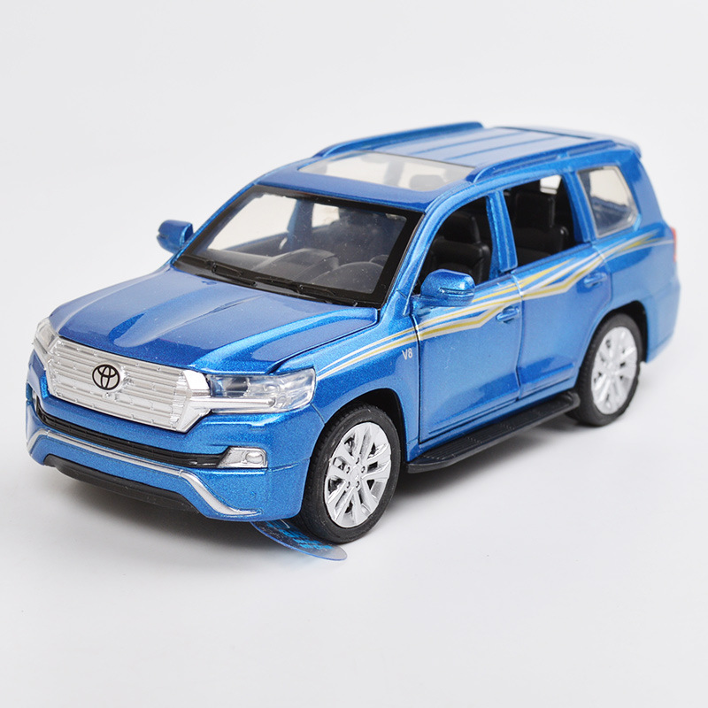 散装建元丰田兰德酷路泽合金汽车模型越野车儿童回力玩具小汽车
