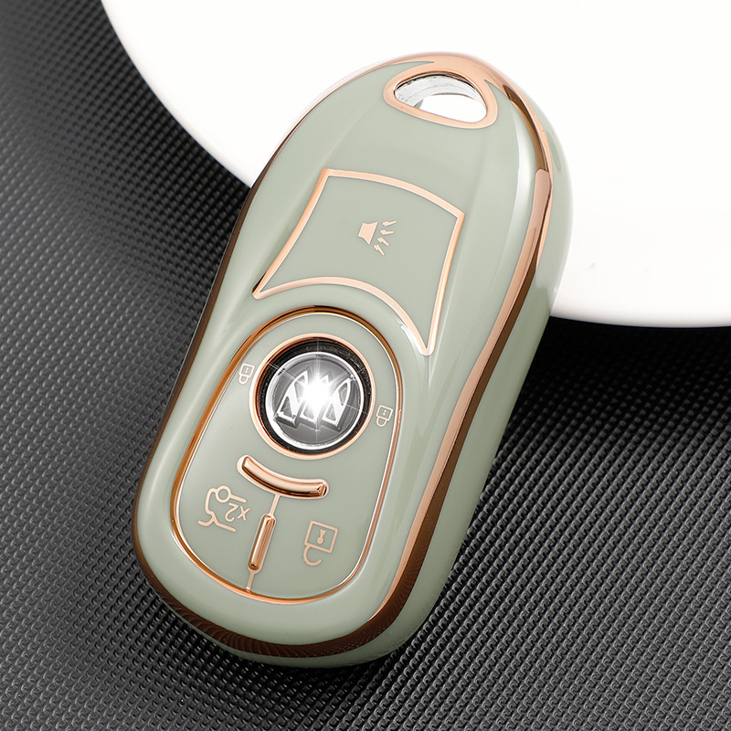 适用别克昂科威钥匙套昂科拉gx新君威君越gl68汽车包金边改装饰壳