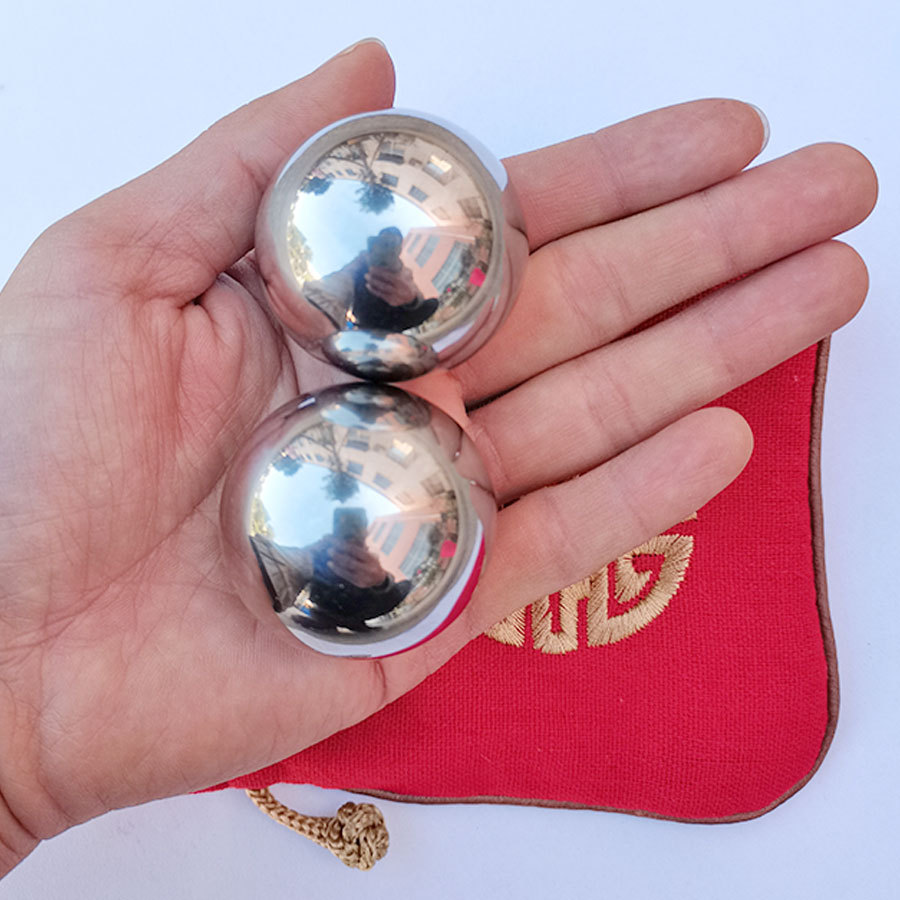 纯实心钢球手球健身球铁球手玩中老年人保定转健康手握把玩盘保健