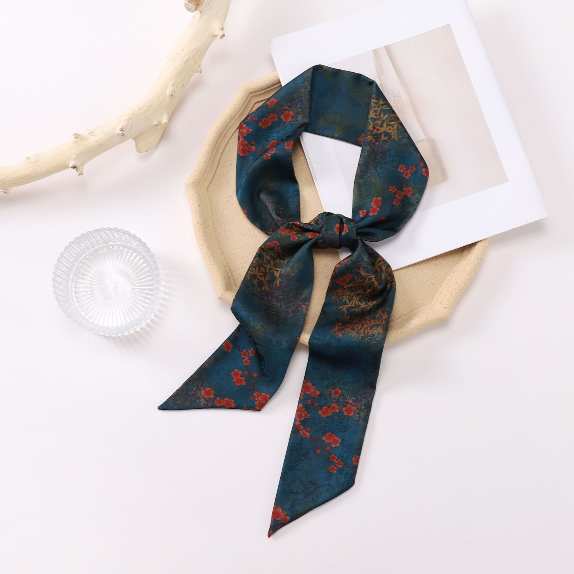 Xiangyun Yarn Flower Rose Hair Band Ribbon Artificial Silk Women's Scarf Scarf Scarf Diagonal Scarf Arm Bag Factory Wholesale