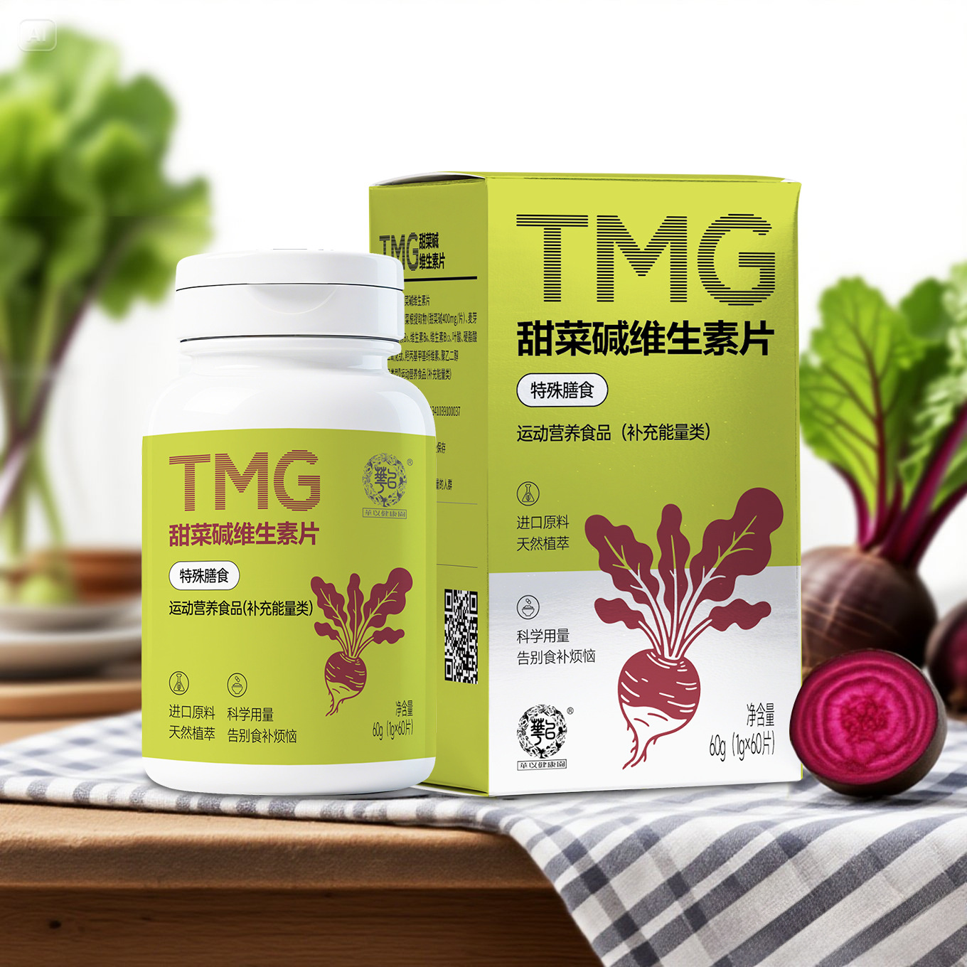 tmg甜菜碱维生素片 特殊膳食运动营养甜菜碱补充能量外贸跨境产品