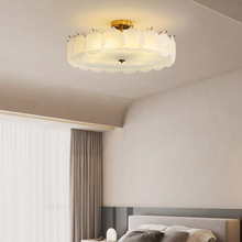 法式贝壳水晶卧室吸顶灯后现代简约灯具复古轻奢意式主卧室房间灯