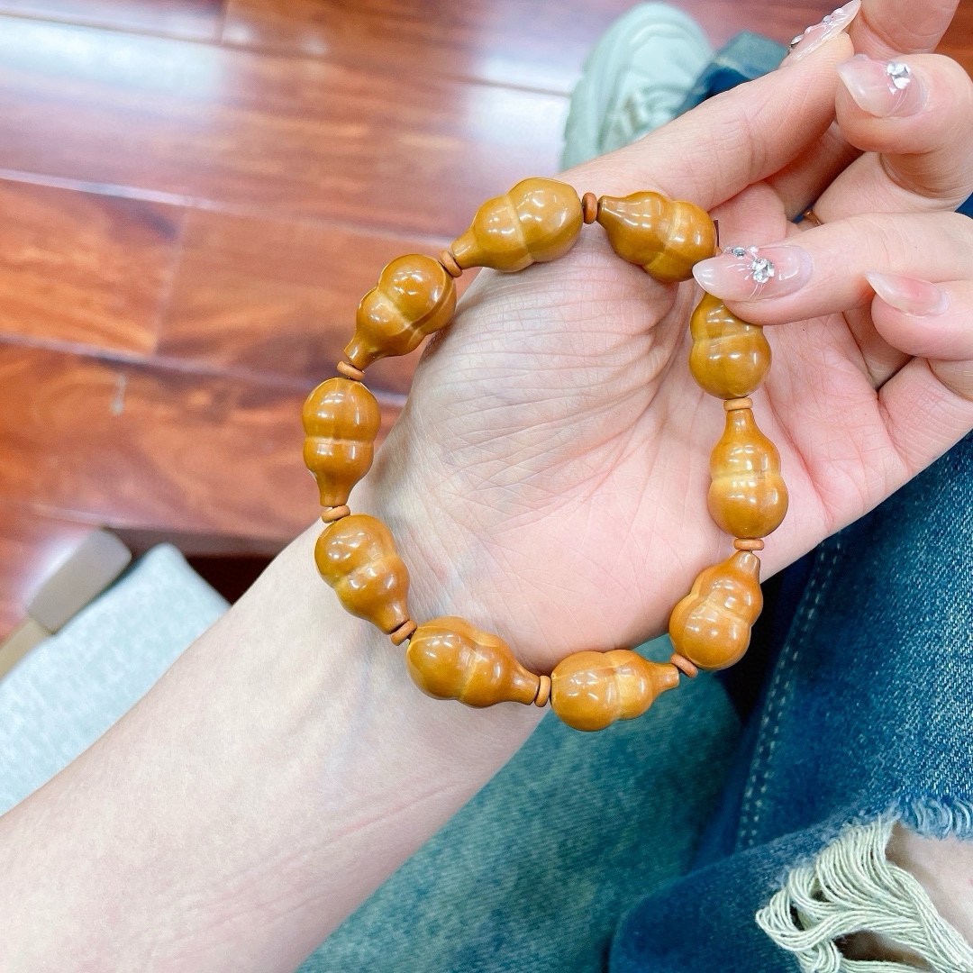 橄榄核葫芦手链单圈文玩设计款手链diy新款可盘玩变色