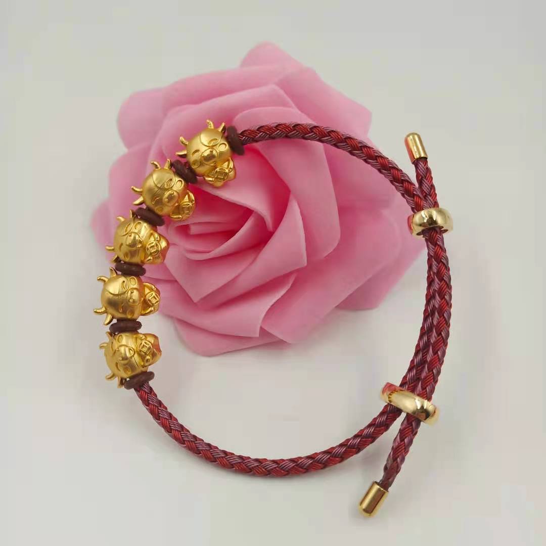 2021五福牛红绳手链十二生肖牛气冲天转运编织手环本命年男女手绳