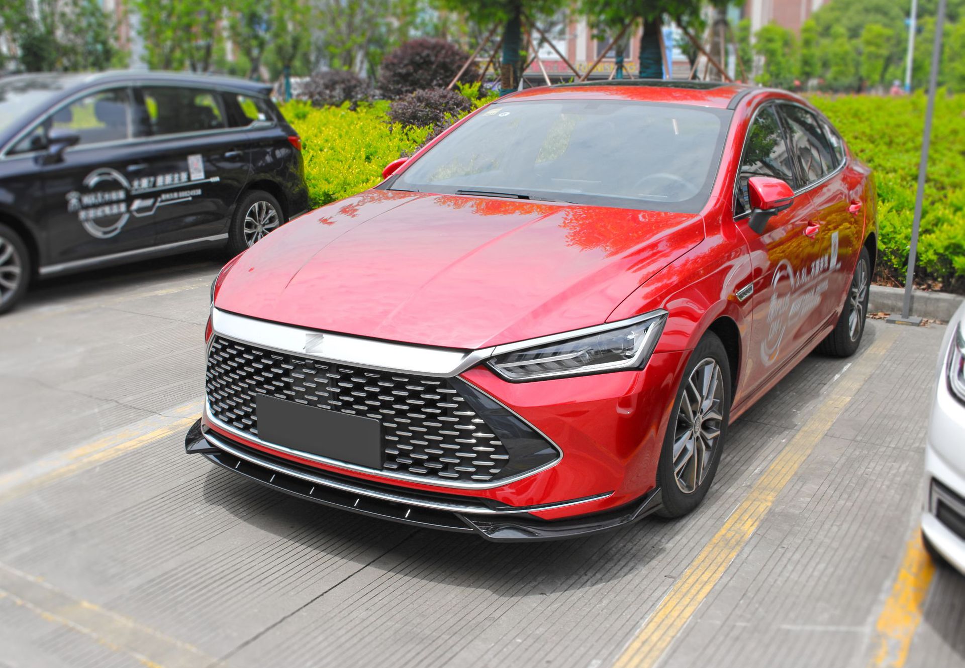 适用于2021比亚迪秦plus-dm i改装前铲包围前唇侧裙前铲尾翼包角