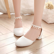 女童高跟鞋白色童鞋走秀钢琴主持演出鞋儿童单鞋中小学生公主皮鞋