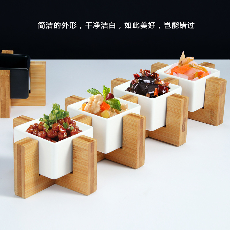 Ceramic Square Cup Japanese-Style Snack Dish Special Creative Tableware Dadong Artistic Conception Fusion Dish Combination Tableware