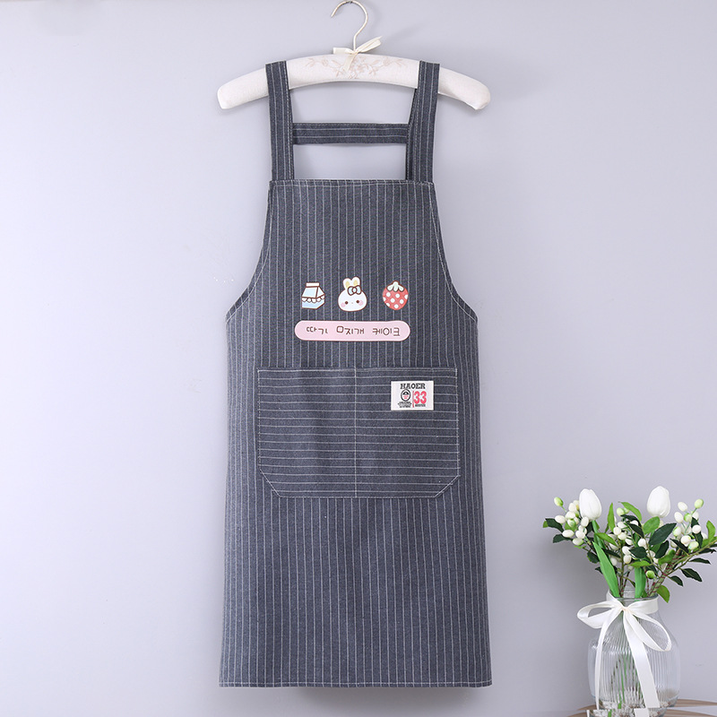 Cotton Apron Factory Fashion Household Kitchen Adult Sleeveless Oil-Proof Apron Can Be Customized Printed Advertising Apron Wholesale