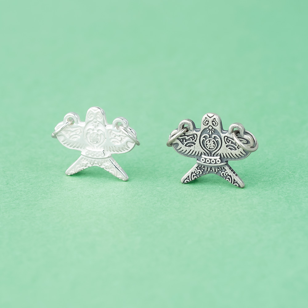 s925纯银潍坊特色文创国潮风风筝吊坠纸鸢送礼纪念品diy手链配件