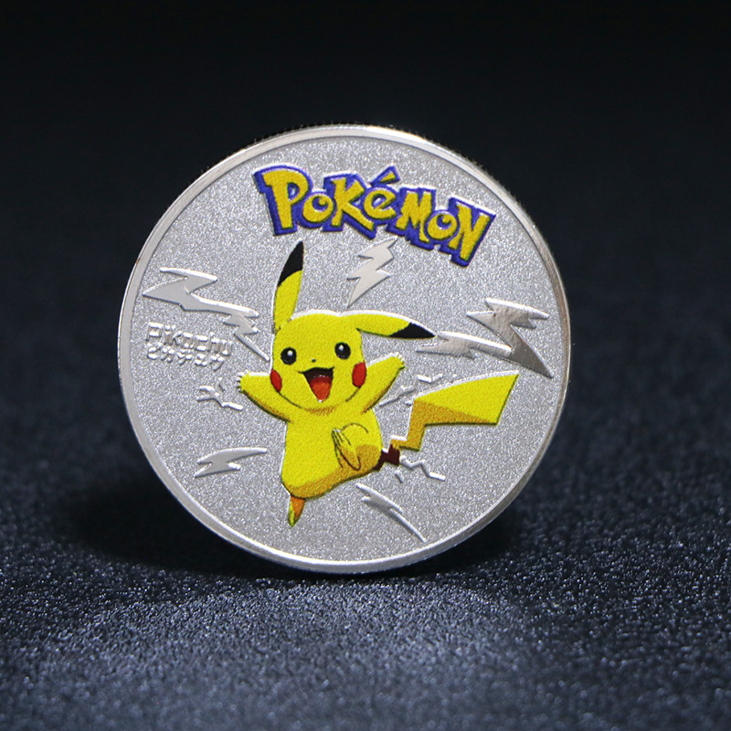 日本皮卡口袋妖怪精灵宝可梦卡通儿童纪念币 工艺镀银纪念章