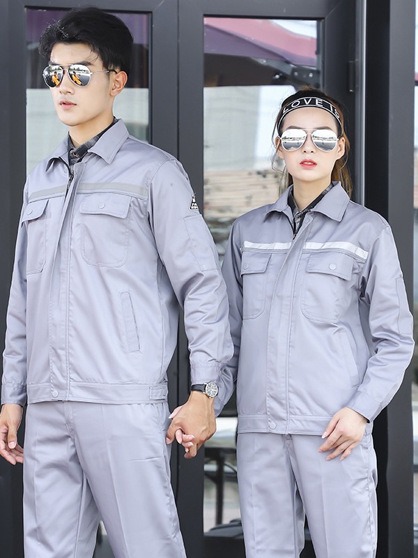 Anti-Static Spring and Autumn Work Clothes Men's and Women's Construction Site Workshop Labor Protection Clothing Wear-Resistant Factory Clothing Auto Repair Long Sleeve Workwear