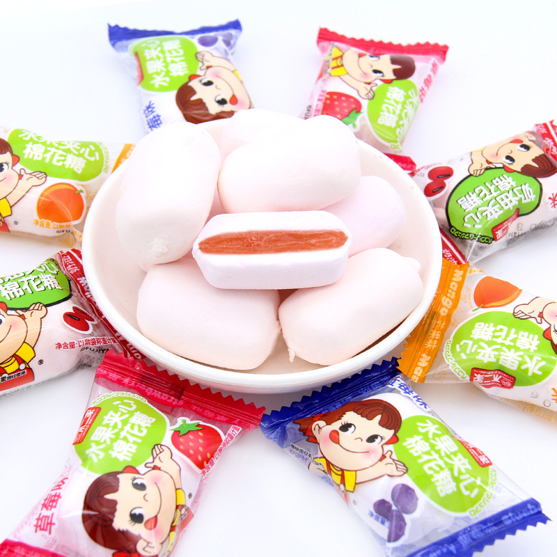 【整箱3kg】不二家棉花糖水果味夹心散装结婚庆喜糖果批发零食