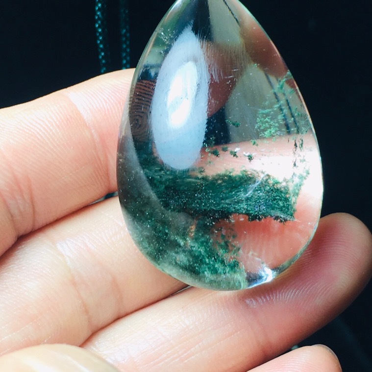 绿幽灵水滴吊坠毛衣链聚宝盆颜色漂亮44.8/30/19mm左右-阿里巴巴