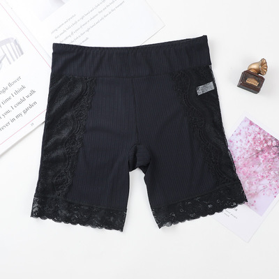 保险裤蕾丝冰丝链条打底裤日系中腰女款三分裤花边保险内裤批发