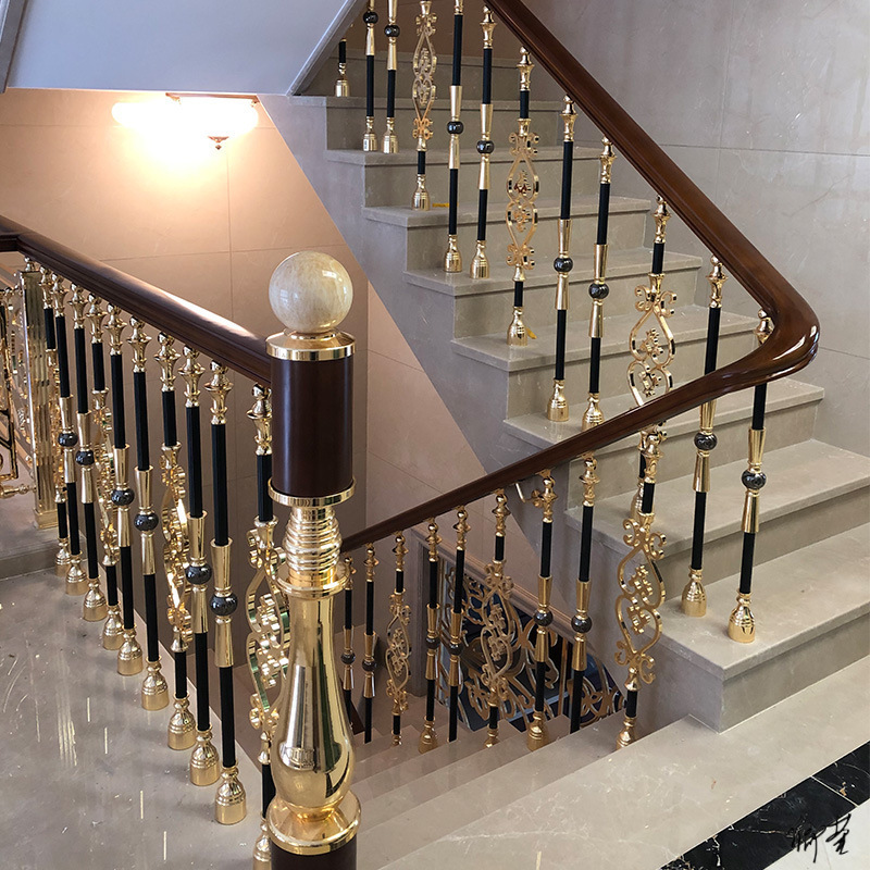 81成交19件别墅红像榉木实木楼梯立柱扶手大柱将军柱