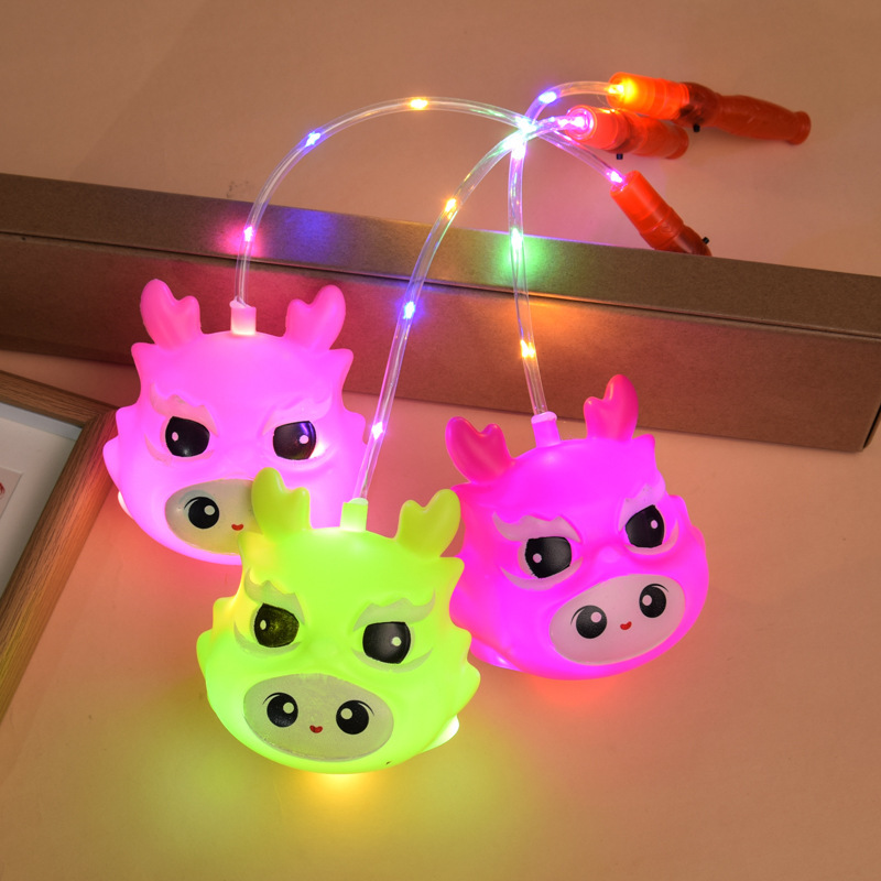 portable light-emitting cute dragon lantern 2024 new year dragon year lantern festival stall night market park gift toys wholesale