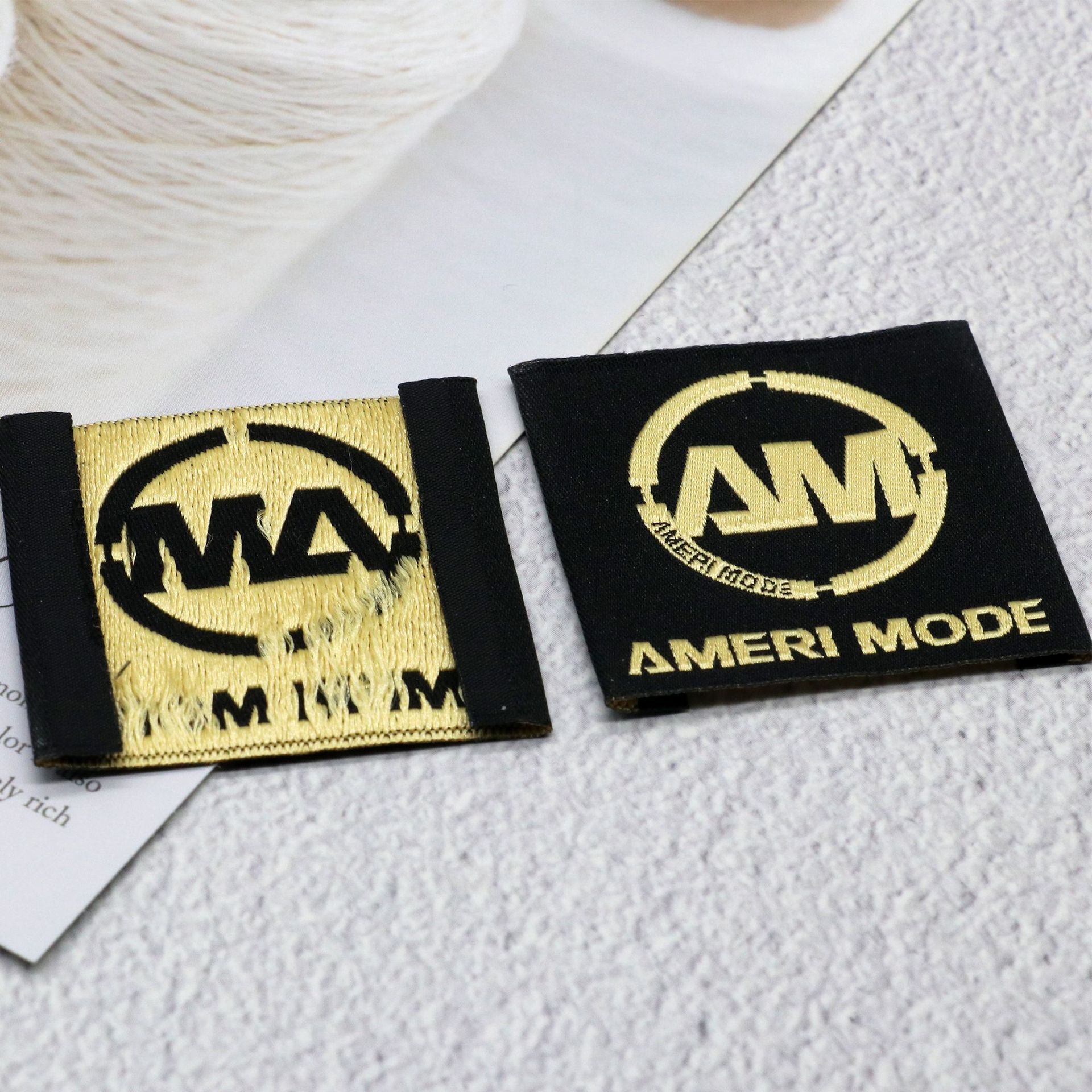 厂家服装大牌织唛高端细砂高密织标西装领标箱包商标布标