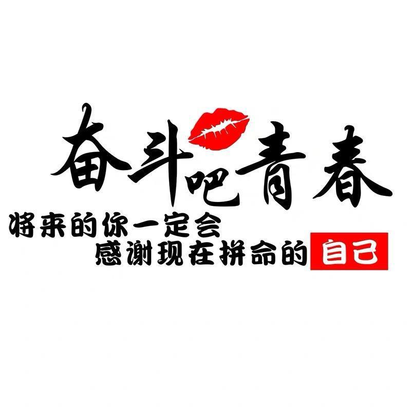 奋斗吧青春励志汽车贴纸创意文字个性改装饰抖音网红同款天窗车贴