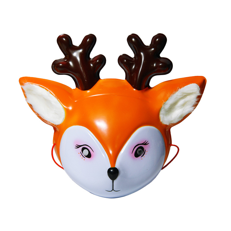生肖卡通梅花鹿神龙面具动物女孩派对鹿首派对装扮面具圣诞节日