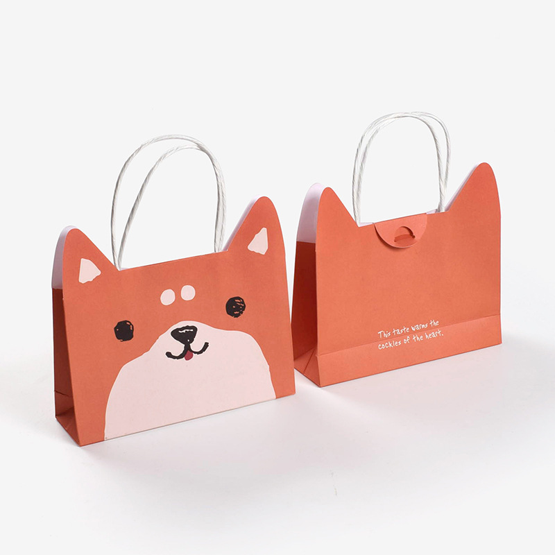 Ins Style in Stock Wholesale New Cartoon Animal Shaped Handbag Candy Food Paper Bag Gift Bag Empty Bag