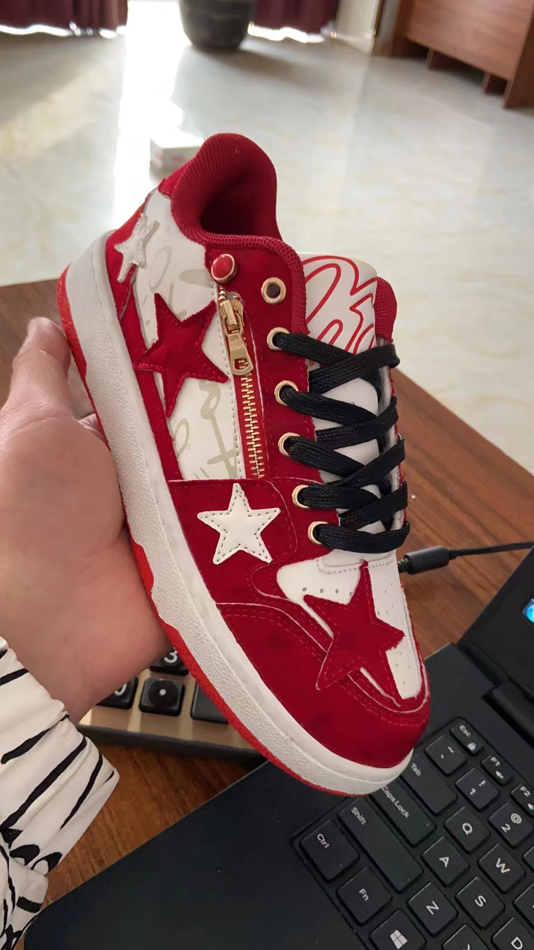 国潮ins风小众中国红情侣德训鞋ulzzang潮流五角星休闲运动板鞋男