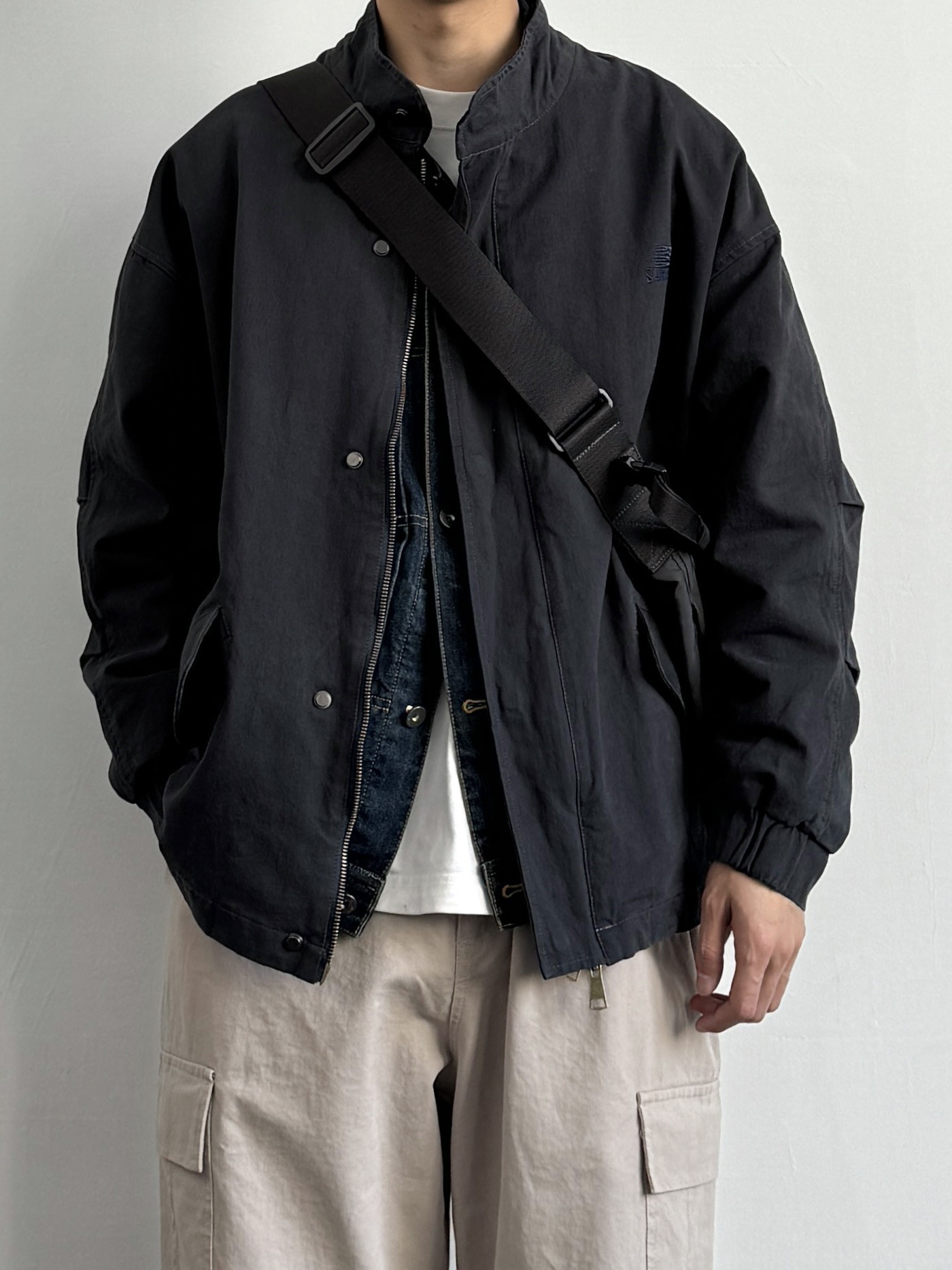 onun 复古水洗立领m51工装夹克日系宽松廓形长袖外套上衣春季新款