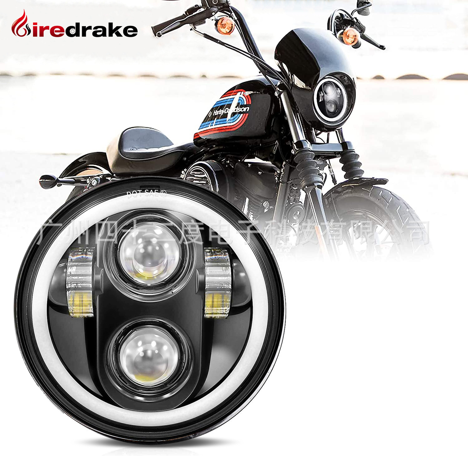 75英寸汽车摩托车大灯黄色天使眼改装led车灯 跨境-阿里巴巴