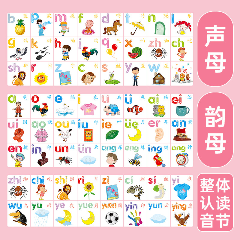 拼音字母表墙贴儿童早教有声挂图学习神器点读机声母韵母拼读训练