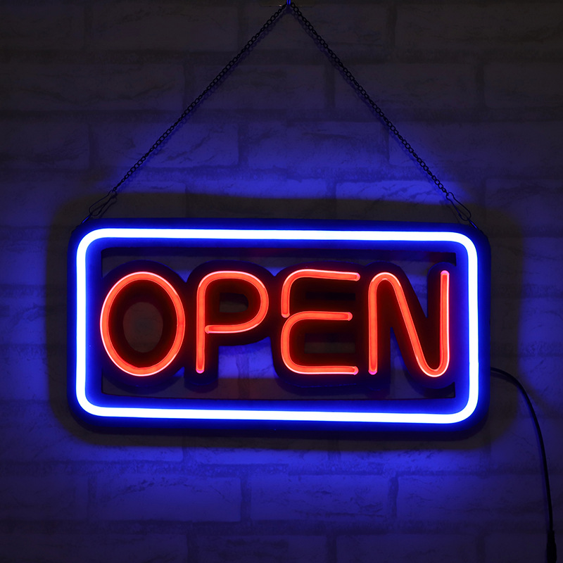 东阳led软管复古酒吧霓虹灯字母发光管店名广告牌60*30cm open牌