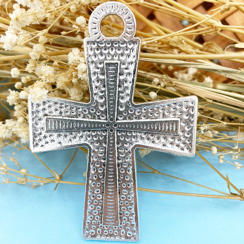 DIY Antique Silver Alloy Cross Ornament Accessories Cross Pendant Necklace Earrings Bracelet Pendant Pendant Wholesale