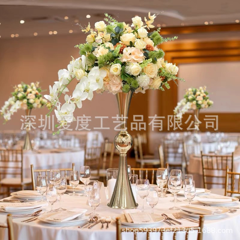 跨境新款婚庆道具电镀喇叭主桌摆件酒店餐厅婚礼宴会厅装饰-阿里巴巴