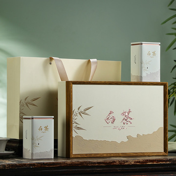 新款安吉白茶包装盒空礼盒半斤装高档通用白茶叶罐礼盒装空盒批发