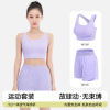 motion yoga suit Spring and summer fixed high strength Shockproof motion Bras False two Emptied shorts suit motion yoga suit Spring and summer fixed high strength Shockproof motion Bras False two Emptied shorts suit