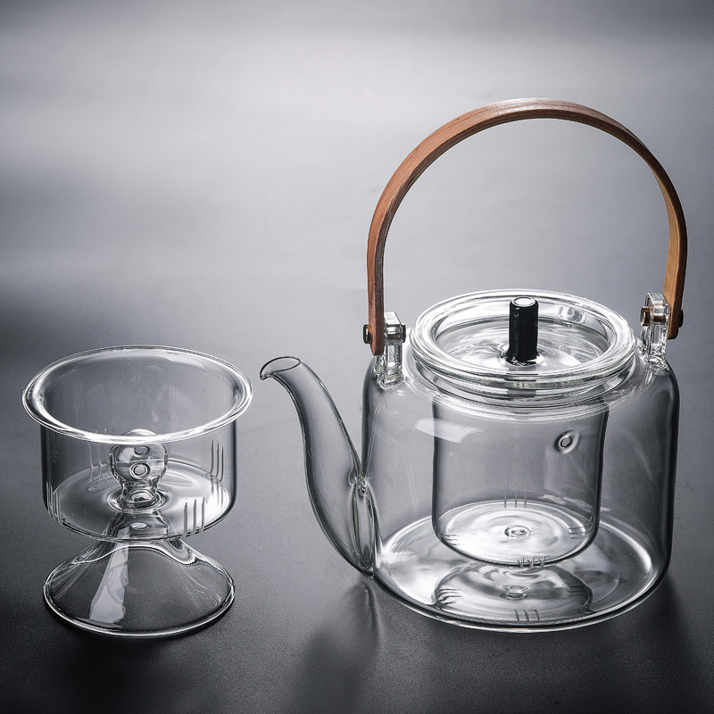 High Temperature Resistant Household Thickened Glass Teapot Large Capacity Electric Ceramic Stove Steam Teapot Teapot Loop-Handled Teapot Tea Kettle