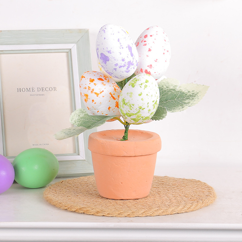 Amazon Hot Sale Spot Egg 2024 Easter Simulation Egg Medium Pot Easter Desktop Decoration Wholesale